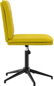 vidaXL Καρέκλα Τραπεζαρίας Κίτρινη Βελούδινη