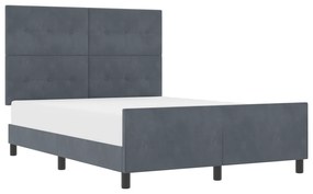 vidaXL Κρεβάτι Σκελετός Σκούρο Γκρι 140x200 εκ Βελούδο