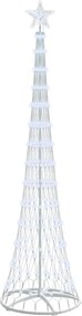 vidaXL LED Χριστουγεννιάτικο Δέντρο Ψυχρό λευκό 250 cm Μέταλλο