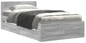 vidaXL Πλαίσιο Κρεβατιού με Κεφαλάρι Γκρι Sonoma 75x190 εκ. Επεξ. Ξύλο