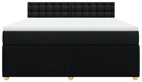 vidaXL Κρεβάτι Boxspring με Στρώμα Μαύρο 180x200 εκ. Υφασμάτινο