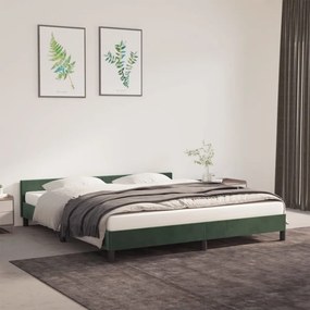 Πλαίσιο Κρεβατιού με Κεφαλάρι Σκ. Πράσινο 160x200 εκ. Βελούδινο