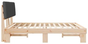 vidaXL Σκελετός Κρεβατιού με Επενδεδυμένο Κεφαλάρι Σκούρο Γκρι