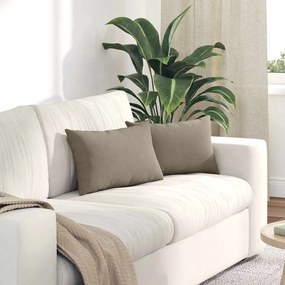 vidaXL Μαξιλάρι Καναπέ 2 pcs Taupe 50 x 30 cm ύφασμα