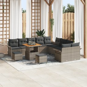 vidaXL Σετ Καναπέ Κήπου 13 pcs Γκρι συνθετικό ρατάν