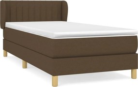 vidaXL Κρεβάτι Boxspring με Στρώμα Σκούρο Καφέ 100x200 εκ. Υφασμάτινο