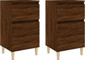vidaXL Κομοδίνα 2 τεμ. Καφέ Δρυς 40x35x70 εκ.