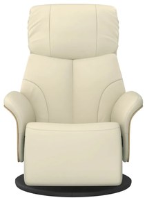 vidaXL Πολυθρόνα Ανακλινόμενη με Υποπόδιο Κρεμ από Συνθετικό Δέρμα