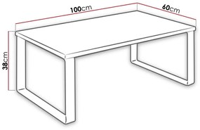 Τραπεζάκι σαλονιού Indiana A102, Μαύρο, Δρυς, 38x60x100cm, 15 kg, Πλαστικοποιημένη μοριοσανίδα, Ξύλο, Γωνιακό | Epipla1.gr