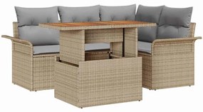 vidaXL Σετ Καναπέ Κήπου 5 pcs μπεζ και ανοιχτό γκρι 100 x 55 x 73 εκ