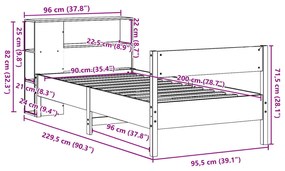 ΚΡΕΒΑΤΙ ΒΙΒΛΙΟΘΗΚΗ ΧΩΡΙΣ ΣΤΡΩΜΑ 90X200 ΕΚ ΜΑΣΙΦ ΞΥΛΟ ΠΕΥΚΟΥ 3322966