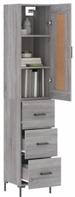 vidaXL Μπουφές Sonoma Γκρι 34,5 x 34 x 180 εκ. από Επεξεργασμένο Ξύλο
