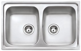 Νεροχύτης Inox TEKA 2 Γούρνες  για Ένθετη Τοποθέτηση 79x50cm STARBRIGHT 80 EASY 115050003