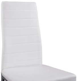 Καρέκλα LADY Μεταλλική με Κάθισμα PU Λευκό 40x48x95εκ. 4αδα 40x48x95 εκ.