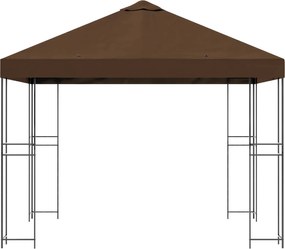 vidaXL Κιόσκι 3 x 3 m Καφέ Πολυεστέρας και Χάλυβας 190 gsm