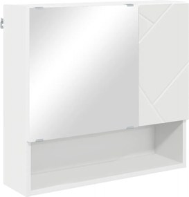 vidaXL Ντουλάπα Καθρέφτη Λευκό 59 x 17 x 55 cm Επεξεργασμένο ξύλο