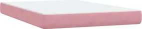 vidaXL Κρεβάτι Boxspring με Στρώμα Ροζ 160x210 εκ. Βελούδινο