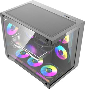 Θήκη υπολογιστή DarkFlash B275 PRO (μαύρη) + 6 ανεμιστήρες