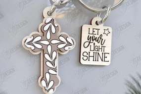Σετ των 3 Intra απο ξύλο plywood 3mm-4mm πάχος Christian Keychain | Μπρελόκ 3D Δίασταση 6x6 cm INTRAFABR-123121390