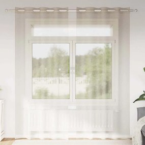 vidaXL Κουρτίνες με κουρτίνες 2 pcs Άμμος 140 x 245 εκ. Πολυεστέρας