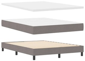 vidaXL Κρεβάτι box spring με στρώμα Taupe 140 x 200 cm ύφασμα