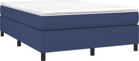 vidaXL Κρεβάτι Boxspring με Στρώμα Μπλε 140x190 εκ. Υφασμάτινο