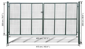 vidaXL Καγκελόπορτα 415 x 250 εκ. / 400 x 200 εκ.