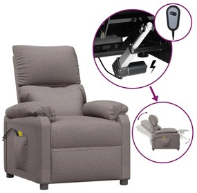 vidaXL Πολυθρόνα Μασάζ Ηλεκτρική Taupe Υφασμάτινη