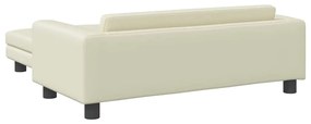 vidaXL Καναπές Παιδικός με Υποπόδιο Κρεμ 100 x 50 x 30 εκ. Συνθ. Δέρμα