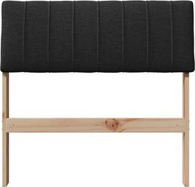 vidaXL Ταπετσαρισμένο κεφαλάρι Μαύρο 75 cm Στερεά ξυλεία πεύκου