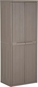 vidaXL Ντουλάπι Αποθήκευσης Κήπου Καφέ 65x45x172 εκ. PP Εμφάνιση Ξύλου