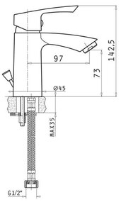 Μπαταρία νιπτήρα Delicato plus Χρωμέ