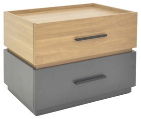 Intrahome Κομοδίνο Sonlen Intrahome mdf σε sonoma-ανθρακί απόχρωση 60x40x44.5εκ | SKU: INTRAPA-183111215