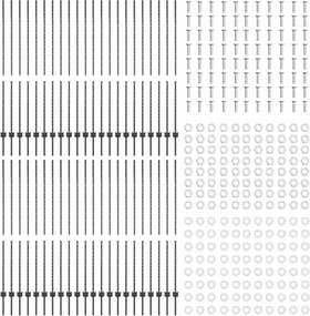 vidaXL Στύλος Περιφράξεων 44 pcs Γκρι 200 cm Ατσάλι