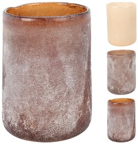 Διακοσμητικό Κηροπήγιο γυάλινο, με διαστάσεις 10x14cm, σε 3 επιλογές χρώματος