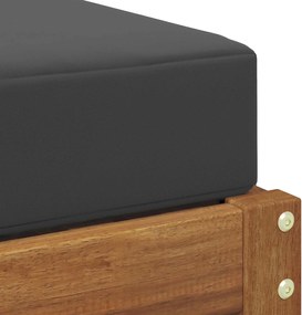 vidaXL Πάγκος 2 Τεμάχιο Φυσικό και Ανθρακί Στερεό Ξύλο Ακακίας