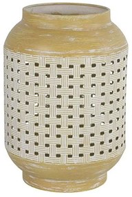 Φανάρι Με Ψάθα 013.787388 18x25,5cm Gold-White Metal,Wicker