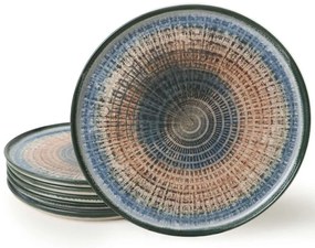 Πιάτο Ρηχό (Σετ 6Τμχ) 275KRM2478 Φ28cm Multi Hermia Κεραμικό