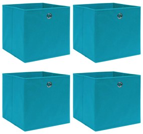 vidaXL Κουτιά Αποθήκευσης 4 τεμ. Γαλάζια 32 x 32 x 32 εκ. Υφασμάτινα