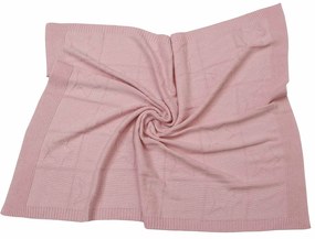 Μονόχρωμες Πλεκτές Κουβέρτες Ζακάρ Joy Pink Anna Riska Κούνιας 110x140cm 100% Βαμβάκι