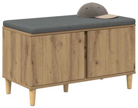 vidaXL Παγκάκι Χαλωρίου με μαξιλάρι Τεχνίτικη Δρυς 80 x 38 x 46 εκ