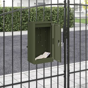 vidaXL γραμματοκιβώτιο Λαδί 30 x 23 x 55 εκ. Ατσάλι