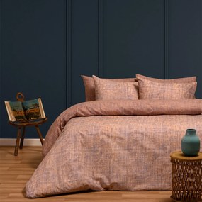 Σεντόνια King Size (Σετ) Melinen Huan Lilac Τερακότα Με Λάστιχο 180x200+32