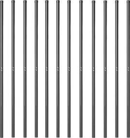 vidaXL Στύλος Περιφράξεων 12 pcs Γκρι Ατσάλι με Επικάλυψη Πούδρας