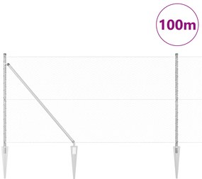 vidaXL Φράκτης Hexagon 1.4x100 μ Γαλβανισμένος Χάλυβας