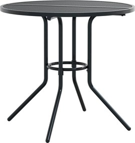 vidaXL Τραπέζι Βεράντας Στρογγυλό Ανθρακί Ø80x72,5 εκ. Ατσάλι