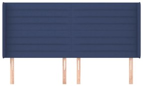 Κεφαλάρι με Πτερύγια Μπλε 163x16x118/128 εκ. Υφασμάτινο - Μπλε