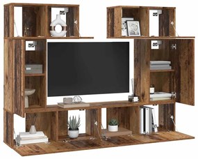 vidaXL Σετ επίπλου τηλεόρασης 6 pcs Παλαιό ξύλο 80 x 30 x 30 εκ
