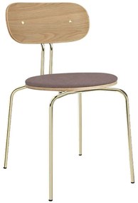 Καρέκλα Τραπεζαρίας Curious Brass 5916-1C719-07 44,5x48x77,5cm Oak-Monrose Umage Steel,Polywood