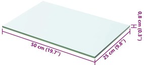 vidaXL Ράφια Πάνελ 2 τεμ. Διάφανα 50 x 25 εκ. Γυάλινα